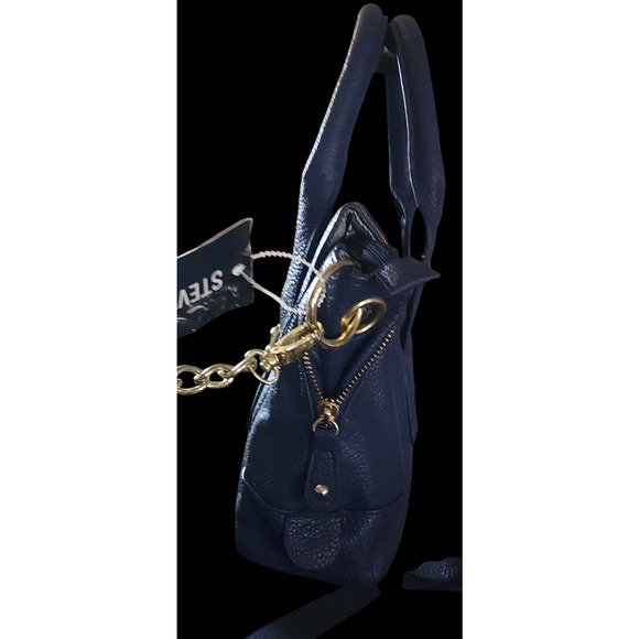 Steve Madden royal blue faux-leather Satchel shoulder bag. - Picture 7 of 8